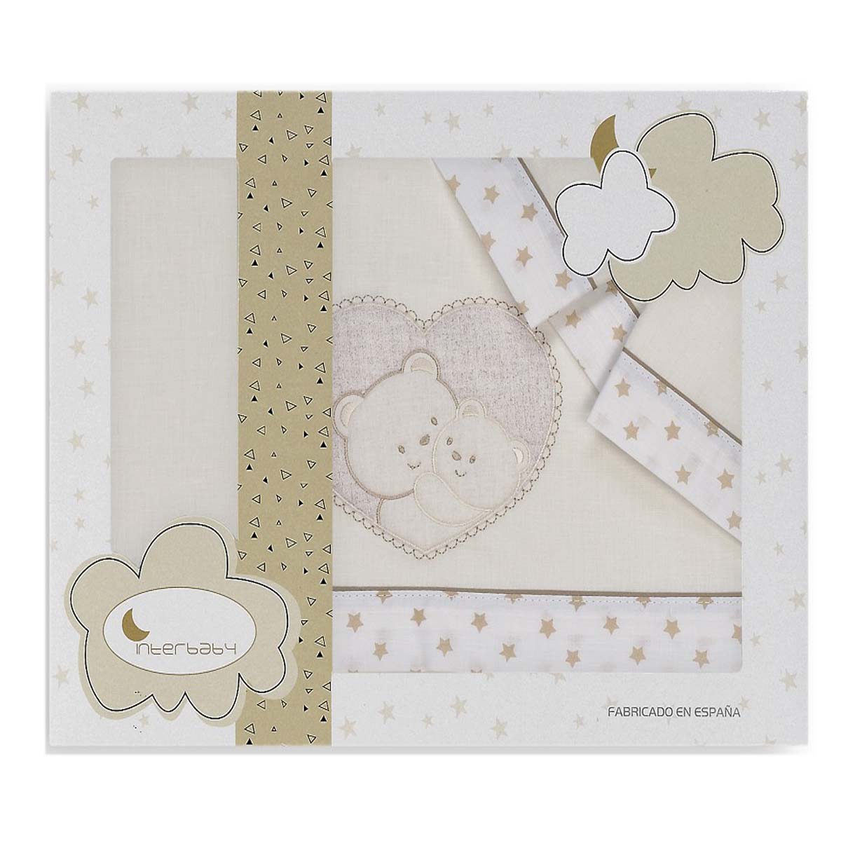 Tríptico Coche "Corazón" beige Interbaby