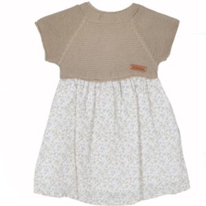 Vestido de Punto y Tela "Triángulos" Arena La Ponderosa