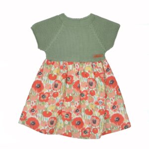 Vestido de Punto y Tela "Amapolas" Palmera La Ponderosa