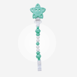 14352-Portachupete Silicona "Estrellita" Menta Saro