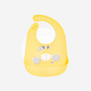 1661_B.png Babero Silicona "Jungle Party" amarillo Saro
