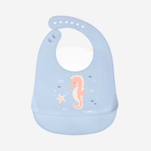1662-azul.png Babero Silicona "Party Ocean Sea" Saro