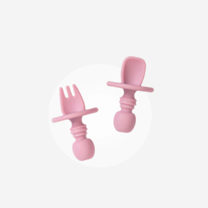 Cubiertos de Iniciación Anti ahogo rosa Saro