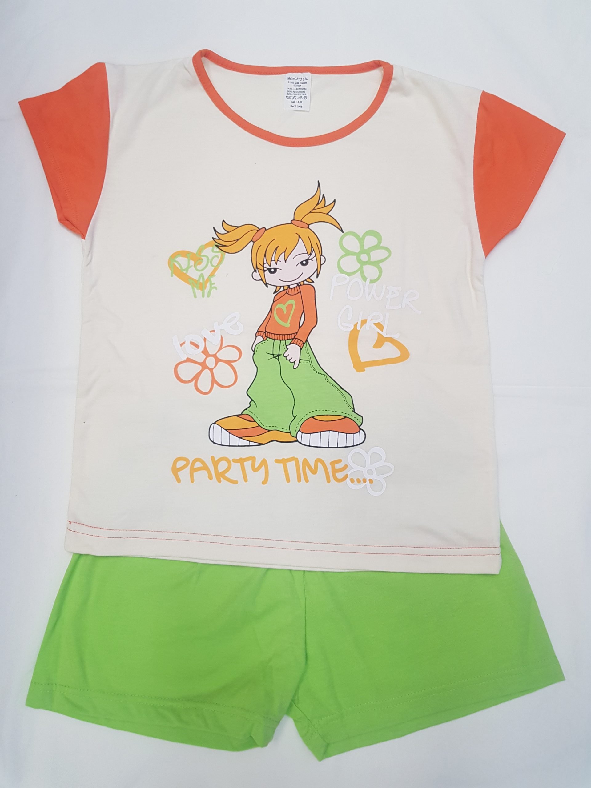 Pijama Corto Naranja "Power Gi