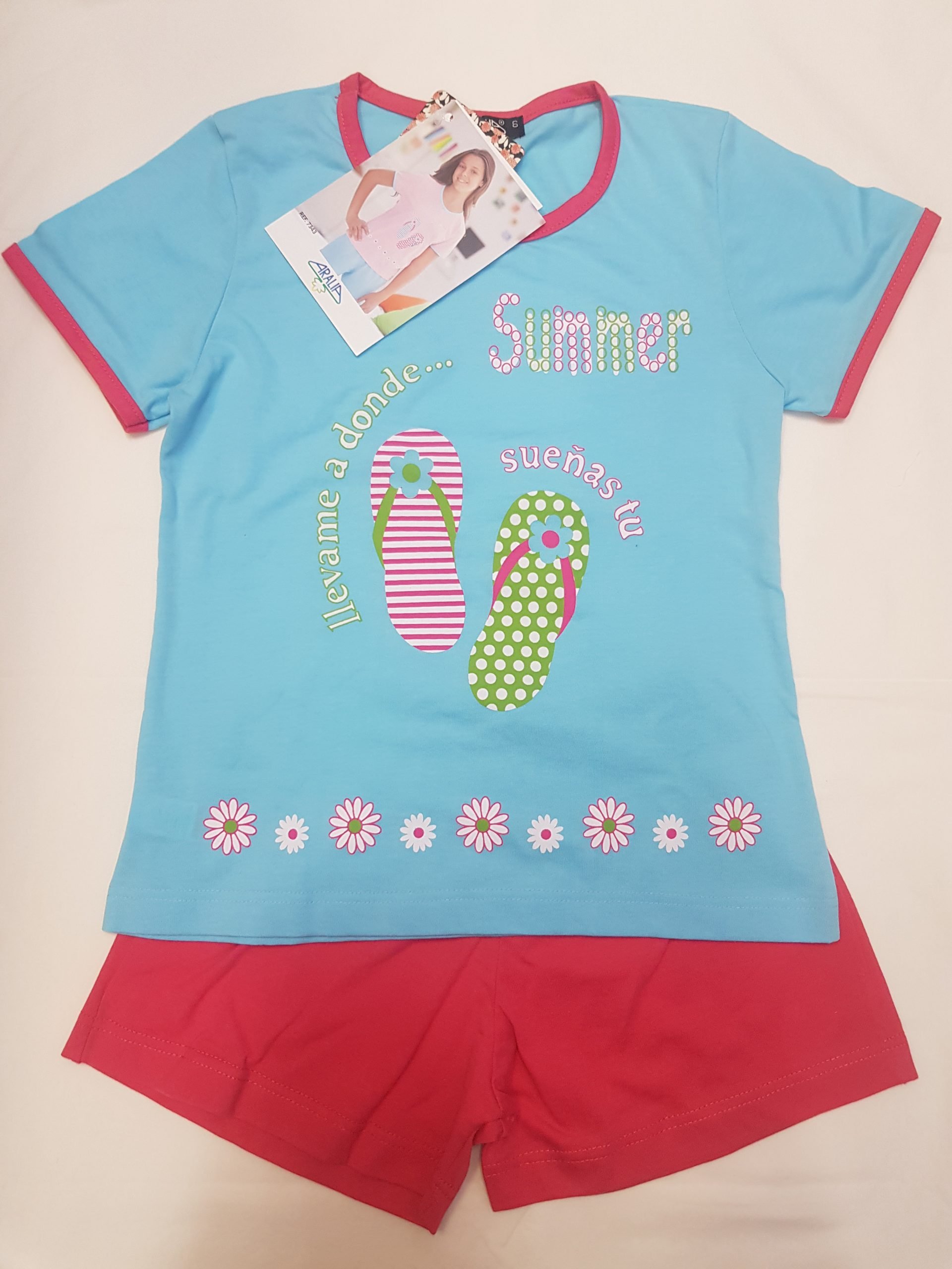 PIJAMA CORTO TURQUESA "SUMMER"