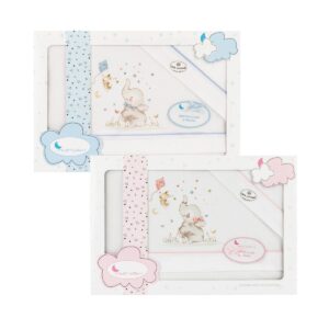 04244-Tríptico Minicuna "Elefante" Bco/Azul Interbaby