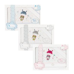04245-Tríptico Minicuna "Paracaidas" Bco/Rosa Interbaby