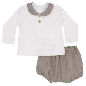 5114W22-Conjunto Pololo Niño "Lavanda" Marrón