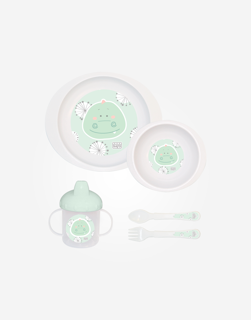 Vajilla Pocket 5piezas "Jungle Party" menta Saro