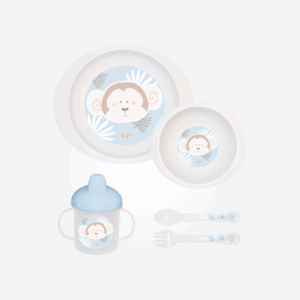 Vajilla Pocket 5piezas "Jungle Party" azul Saro