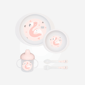 Vajilla Pocket 5piezas "Jungle Party" rosa Saro