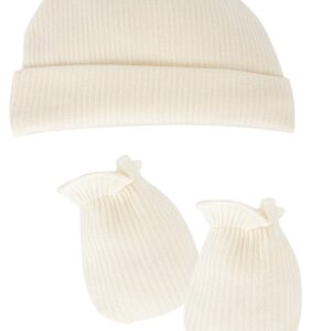 Pack Gorro y Manoplas "Copos" crudo Calamaro