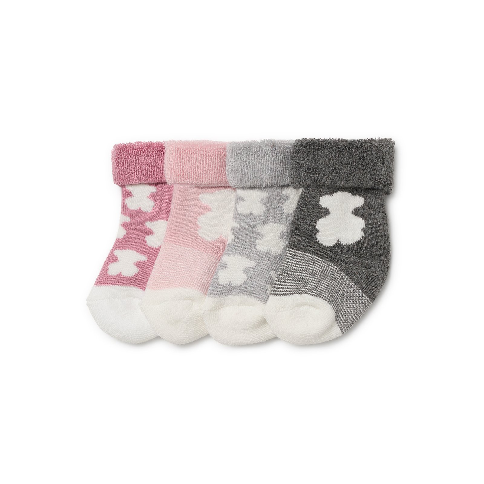 295826327-Pack 4 Calcetines Rosa/Gris Tous Baby