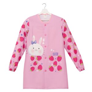 bata-conejo-fresas-A.jpg Bata para profe "Coneja" Rosa