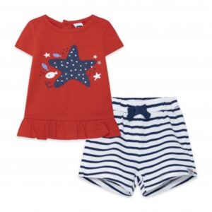 Conjunto Camiseta y Short Punto Rayas niña "Little Pirates" Tuc Tuc