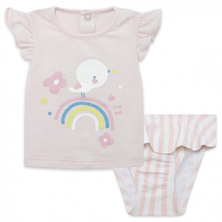 11329886-Conjunto Baño Rayas rosa niña