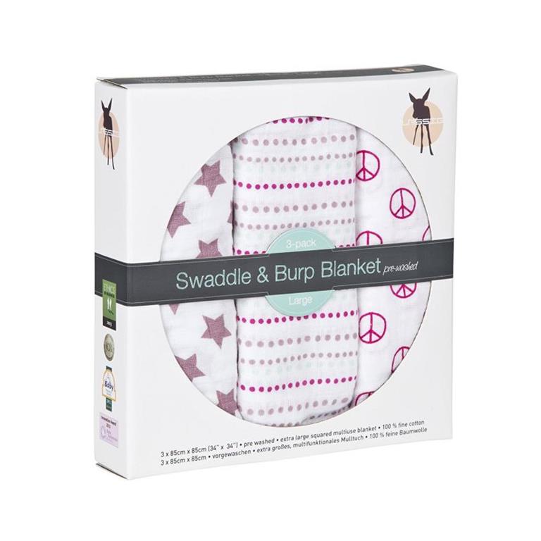 LMCVPS082-Pack 3 Muselinas "Sweet Dreams Girls" - Imagen 2