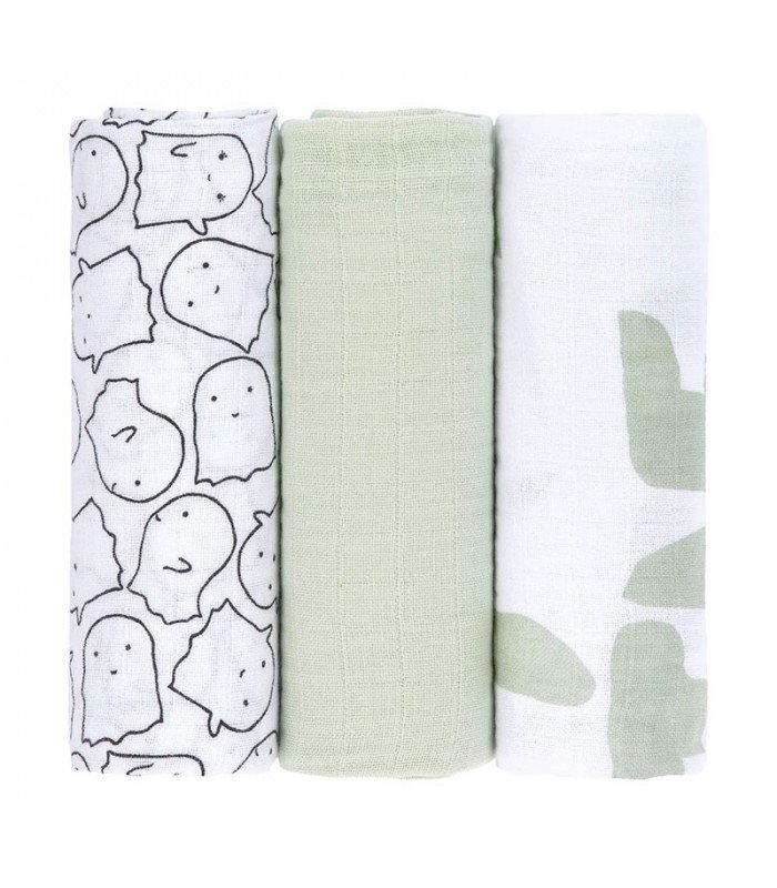 Muselina Pack 3 "Blanket Spoo Oliv" Lässig - Imagen 2