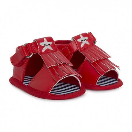 11329943-Sandalias Polipiel Flecos niña rojas"Little Pirates"