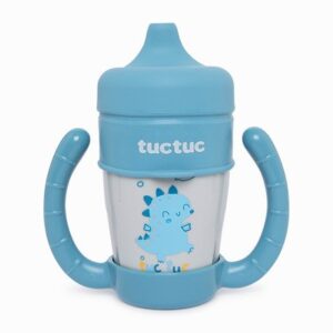 TAZA EVOLUTIVA CON ASAS Y TETINA SILICONA HELLO DINO GRIS